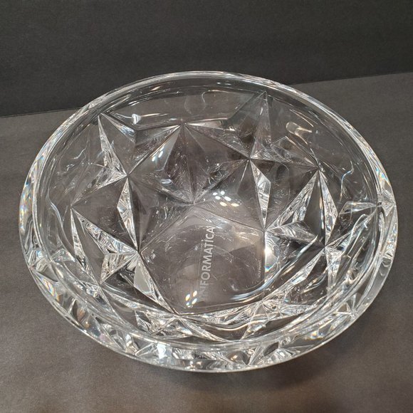 Vintage Tiffany Glass Bowl, Star Design, Cut Lead Crystal 8" Signed, Informatica - Picture 4 of 10